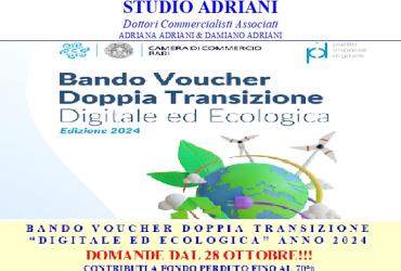 CONTRIBUTI A FONDO PERDUTO FINO AL 70%  PER LA TRANSIZIONE 'DIGITALE ED ECOLOGICA'